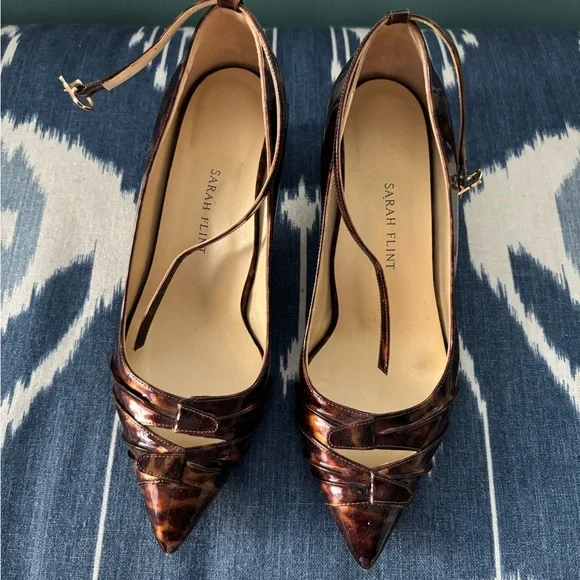 Sarah Flint Madison Perfect Block Heel 50mm Tortoise | Never Worn - Picture 2 of 5